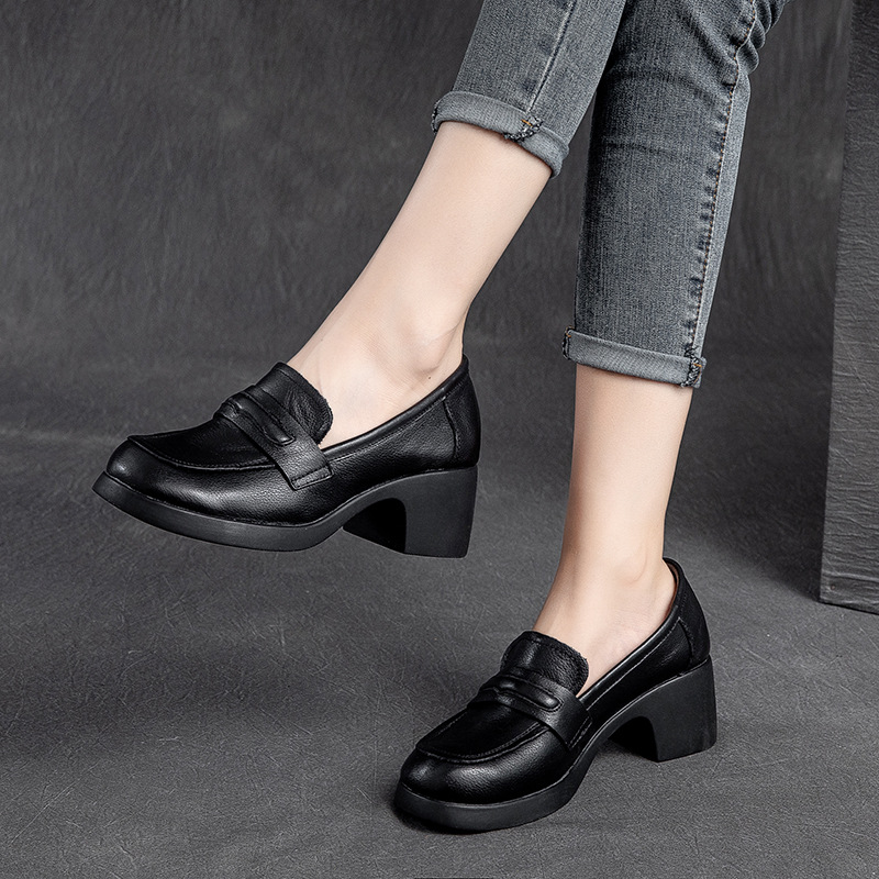 Chỉ Size 36 Sale Sốc: Giày Boot Cổ Thấp Nữ Shntja Gót Vuông Phục Cổ Cổ Điển Giày Dép Nữ Chất Liệu Da Bò G04 Sản Phẩm Mới, (Miễn Phí Vận Chuyển Toàn Quốc).