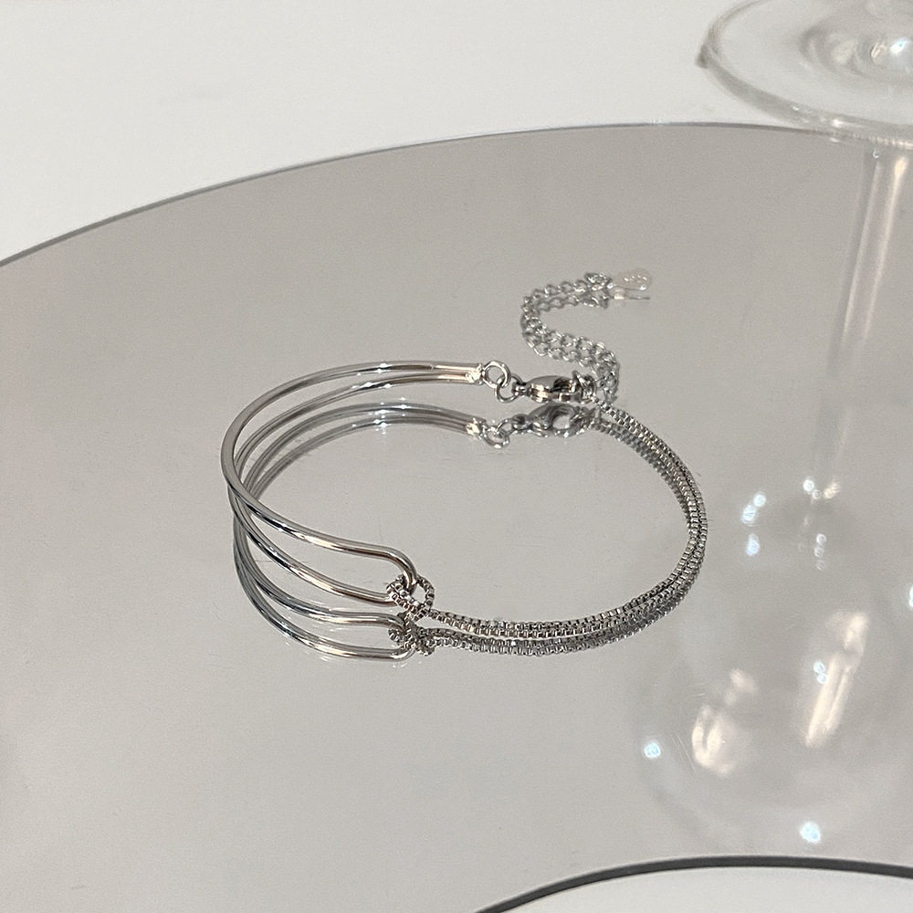 Niche Design Korean Style European and American Fashion Trendy Half Chain Bracelet for Women 2025 New Trendy Simple Bracelet Bracelet