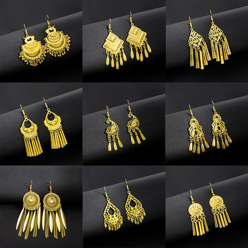 Golden Bell Tassel Earrings