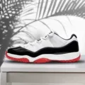 Aj11-low top black, white and red