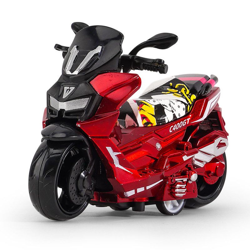跨境代发儿童玩具男孩宝宝仿真合金摩托车摆件钥匙扣模型玩具车子
