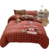 Cartoon Childlike Towel Embroidered Milk Velvet Four-Piece Set Winter Thickeneded Baby Velvet Flannel Fleece-Lined Bedding Three-Piece Set