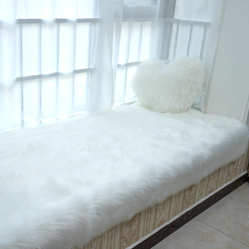 Amazon Cross-Border Gray Plush Bay Window Mat Tatami Imitation Wool Sofa Cushion Bedroom Carpet Long Hair Window Sill Mat