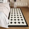 Light Luxury Retro Bedroom Thickened Imitation Cashmere Carpet Non-Slip, Stain-Resistant and Easy to Care for Bedside Blanket Balcony Cooling Bay Window Mat