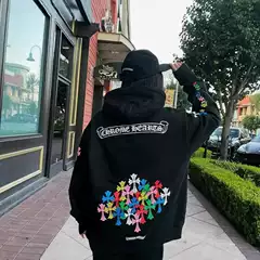 Cross-border Tide Brand chrome Hearts Correct Edition Crone Color Cross Group Hooded Sweater Men's and Women's Hoodies