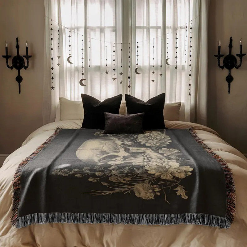 Cross-Border Independent Station High-Density Soft Jacquard Cotton Blanket Home Living Room Tapestry Sofa Cover Blanket Factory Customization