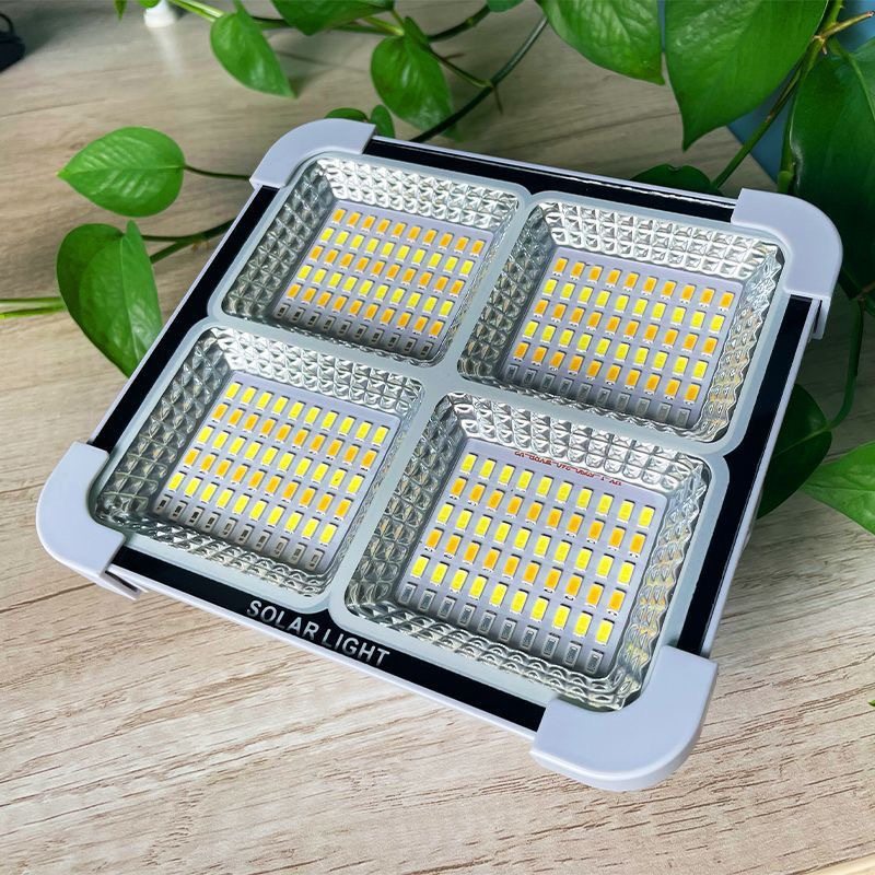 Cross-Border Led Solar Satchel Lamp Floodlight Waterproof Outdoor Rechargeable Camping Style Lamp Emergency Lighting Removable Battery