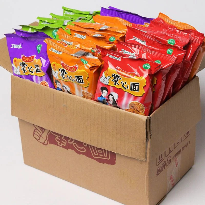 Crispy Palm Noodles Instant Noodles Dry Snacks Filling Spicy Internet-Famous Snacks Whole Box