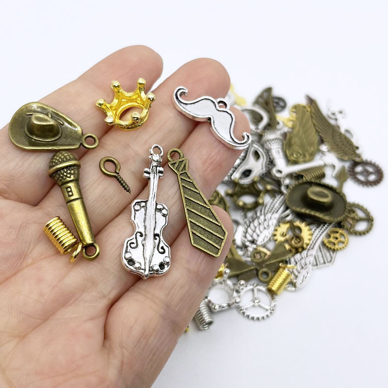 DIY Handmade Wooden Block Robot Keychain Necklace Creative Pendant Material Steampunk Team Building Ginger Tea