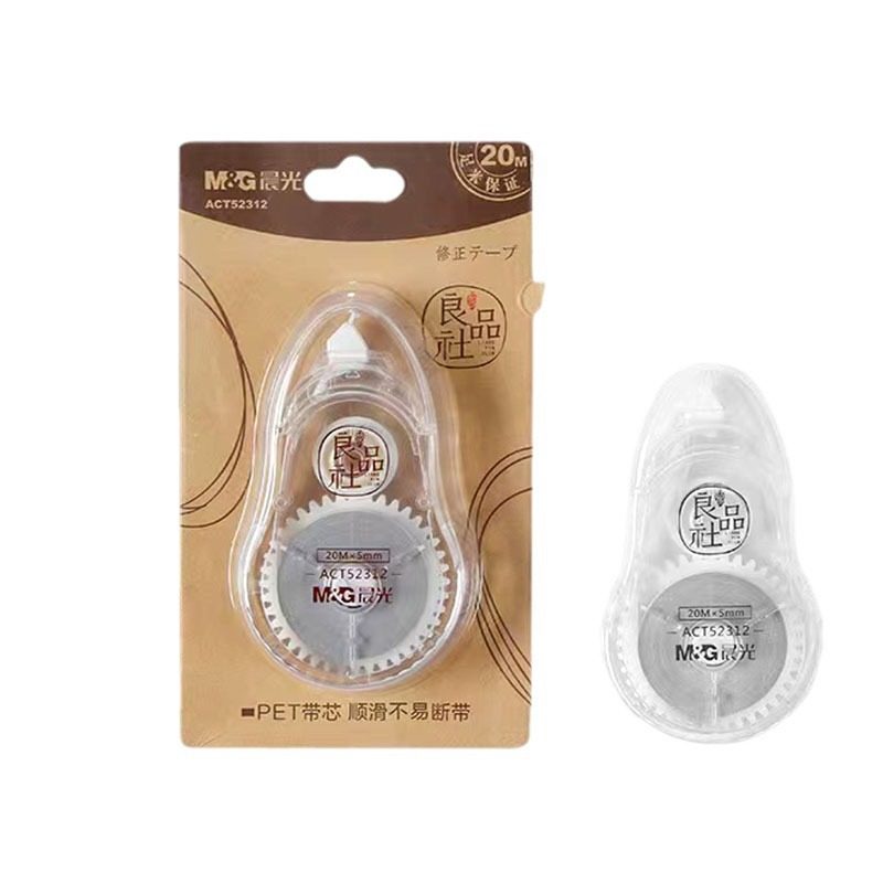 Morning Light 52312 Correction Tape, Liangpin Society Correction Tape, Student Stationery for Correcting Mistakes, Transparent White 20m