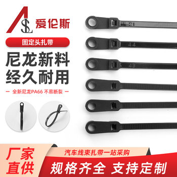 Fixed Head Series Fixed Head Nylon Cable Ties White Black Screw Hole Straps Cable Ties Bundled Locking High Resistance
