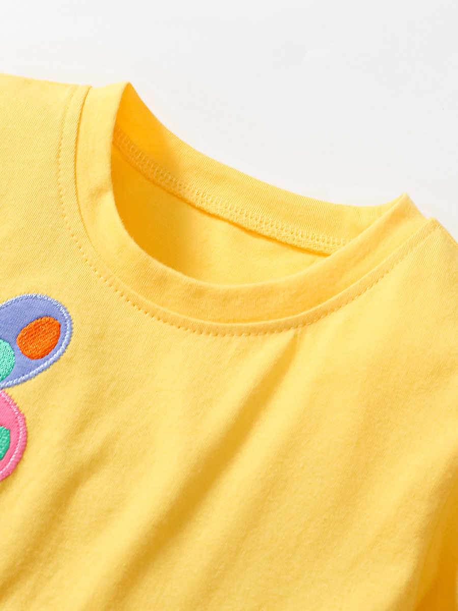 New Summer Pastoral Style Kids' Princess Dress, Cotton Short-sleeve Girls' Dress