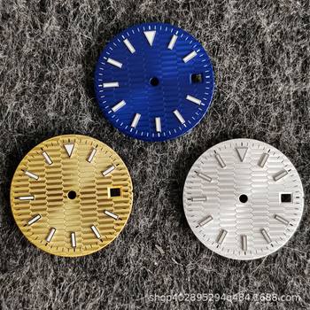 Watch dial 28.5mm blue luminous dial suitable for 8215 ETA2824 2836 movement literal