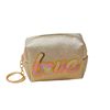 New Arrival Gloss Pink Sequins Embroidered Love Coin Purse Mini Lipstick Headphone Bag Waterproof with Keychain Small Bag