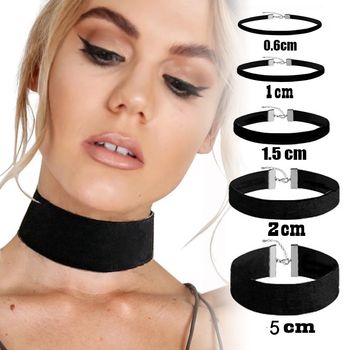 Cross-Border New Punk Style Black Velvet Choker Choker Women's Black Velvet Clavicle Chain Necklace Choker