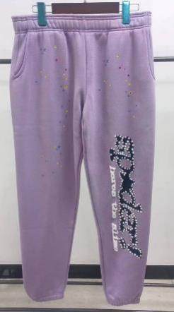 Cross-border heavyweight velvet and thickened Sp5der 55555 spider web foaming print couple sports pants casual sweatpants