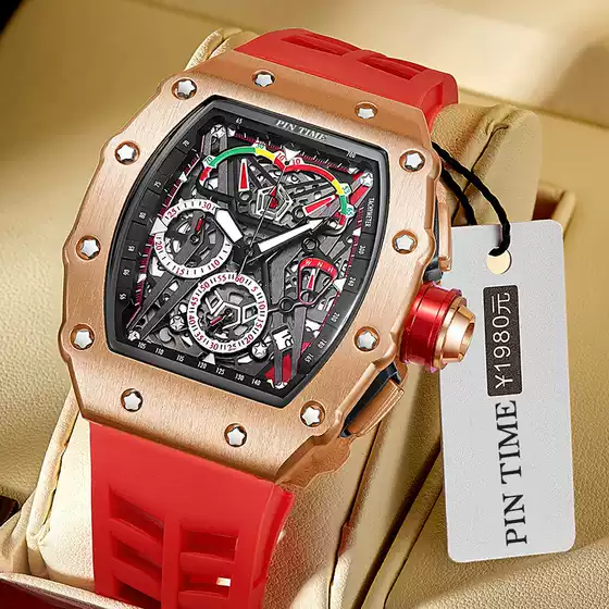 Dropshipping Time Watch Men's Mechanical Style Cut Out Watch Three-Eye Quartz Men's Watch Waterproof Watch
