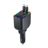 T4 Super Fast Charging Comes with Retractable Cable Car Bluetooth Mp3 Car Charger Retractable One to Four Car Mp3