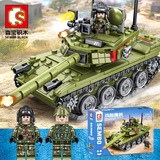 Строительные блоки Senbao совместимы с детскими развивающими сборными игрушками Lego для мальчиков, модель основного боевого танка в стиле милитари 85, подарок