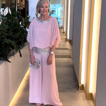 Cross-border supply of Europe and the United States 2023 new suit Amazon crew neck sequins color matching bat shirt wide leg pants suit women