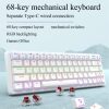 F68 Key Wired Mechanical Keyboard Rgb Backlight Mixed Light Red Axis Game Home Office Export Cross-Border E-Sports Keyboard
