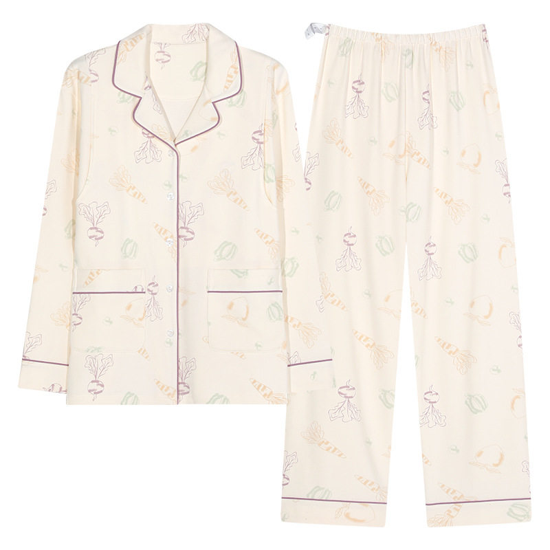 Confinement clothing spring and autumn pure cotton postpartum nursing maternity pajamas double-sided pure cotton Maternity Nursing autumn and winter confinement clothing