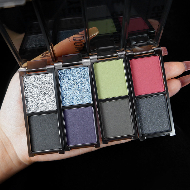 European and American Cool Pink Double Color Black Red Eye Shadow Sweet Cool Matte Pearlescent Gothic Dark Smoked Lazy Earth Punk