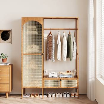 Coat Rack Wardrobe Home Bedroom Simple Clothes Rack Storage Clothes Multi-Functional Vertical Floor-Standing Clothes Rack Storage Rack