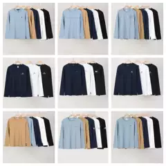 Cross-Border Ch Crow Long-Sleeve Cross Trendy Brand Unisex Loose Casual Versatile Pure Cotton Heavyweight 380g Long