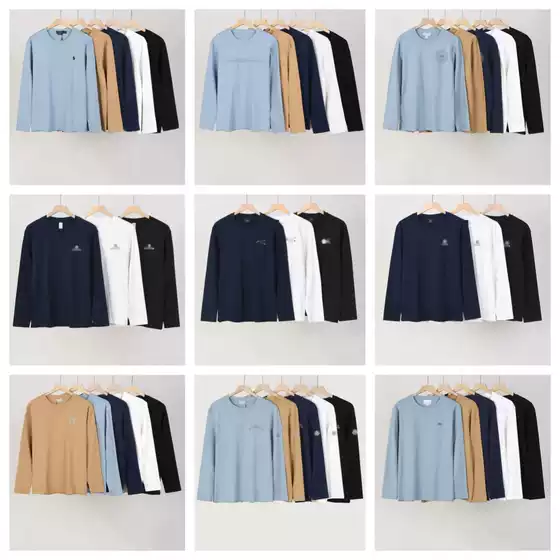 Cross-Border Ch Crow Long-Sleeve Cross Trendy Brand Unisex Loose Casual Versatile Pure Cotton Heavyweight 380g Long