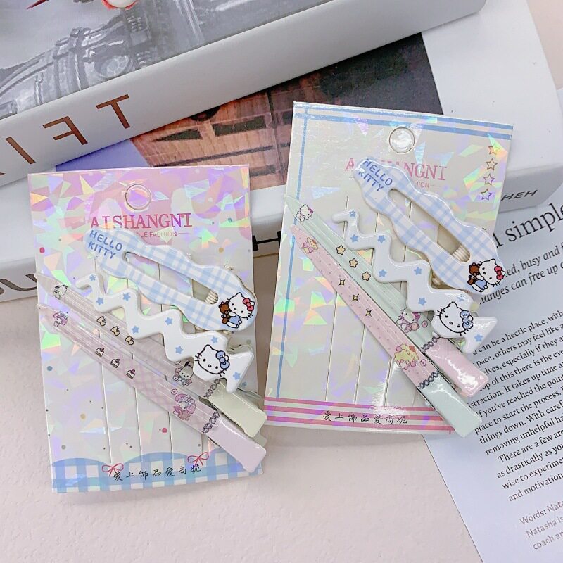 甜美交叉猫猫发夹可爱少女卡通侧边刘海夹网红ins高颜值百搭发饰