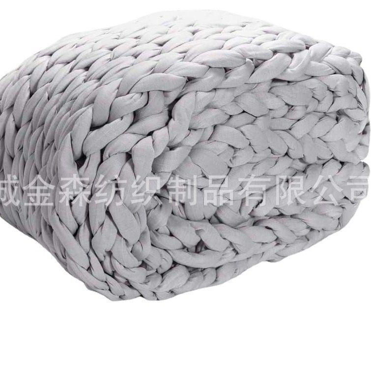 A Polyester Core-Filled Cotton Sliver Braided Blanket Sofa Cover Blanket Ohhio Scandinavian Hand-Woven Weighted Blanket Enlarged Blanket