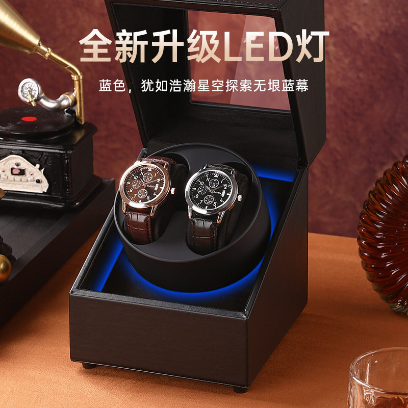 New 2-Position Fully Automatic Mechanical Watch Household Silent Watch Shaker Cross-Border Five-Position Watch Jewelry Storage Box