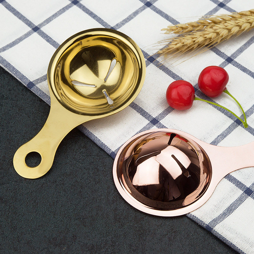 Nordic ins style rose gold 304 stainless steel egg white separator brass filter egg separator