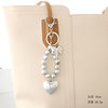 Creative New Silver-plated Love Bow Pendant Fashion All-match UV Bead Hanging Luggage Keychain Beaded Accessories