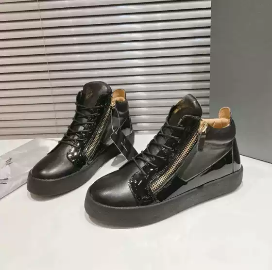 In-Stock Gz94 Sneakers Low-Top High-Top Shoes Cross-Border Zipper Women's Flat Round-Toe Genuine Leather Comfortable Casual Sneakers
