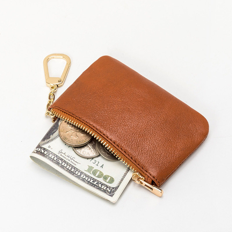 Genuine Leather Coin Purse New Fashion Brand Creative Decorative Small Hanging Bag Women's Key Bag Coin Bag Simple Mini Card Bag