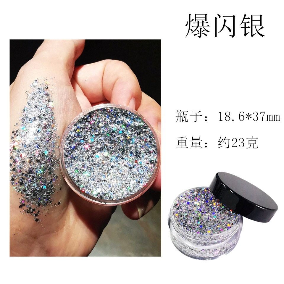 Cross-Border Sparkling Gel Sequins Bright Glitter Eye Makeup Sequins Stage Performance DIY Hair Body Sequins Factory Sales