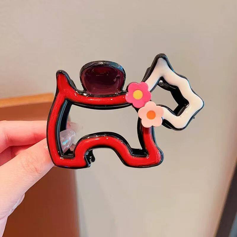 新款高颜值卡通猫咪发夹抓夹后脑勺半扎发盘发鲨鱼夹百搭发卡发饰