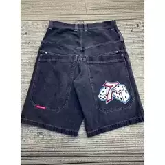 JNCO Baggy Denim Shorts Y2K Hip-Hop Vintage Summer Gothic Men's Shorts