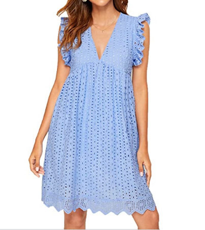 Lace Panel Hollow Out V Neck Sleeveless Dress Elegant Spring Fashion Perfect for Casual or Formal Occasions Wholesale