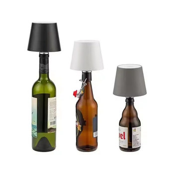 Pointed Black and White Wine Bottle Lamp Restaurant Bar Touch Atmosphere Lamp Bedroom Bedside Table Lamp Nordic Three-Color Dimming
