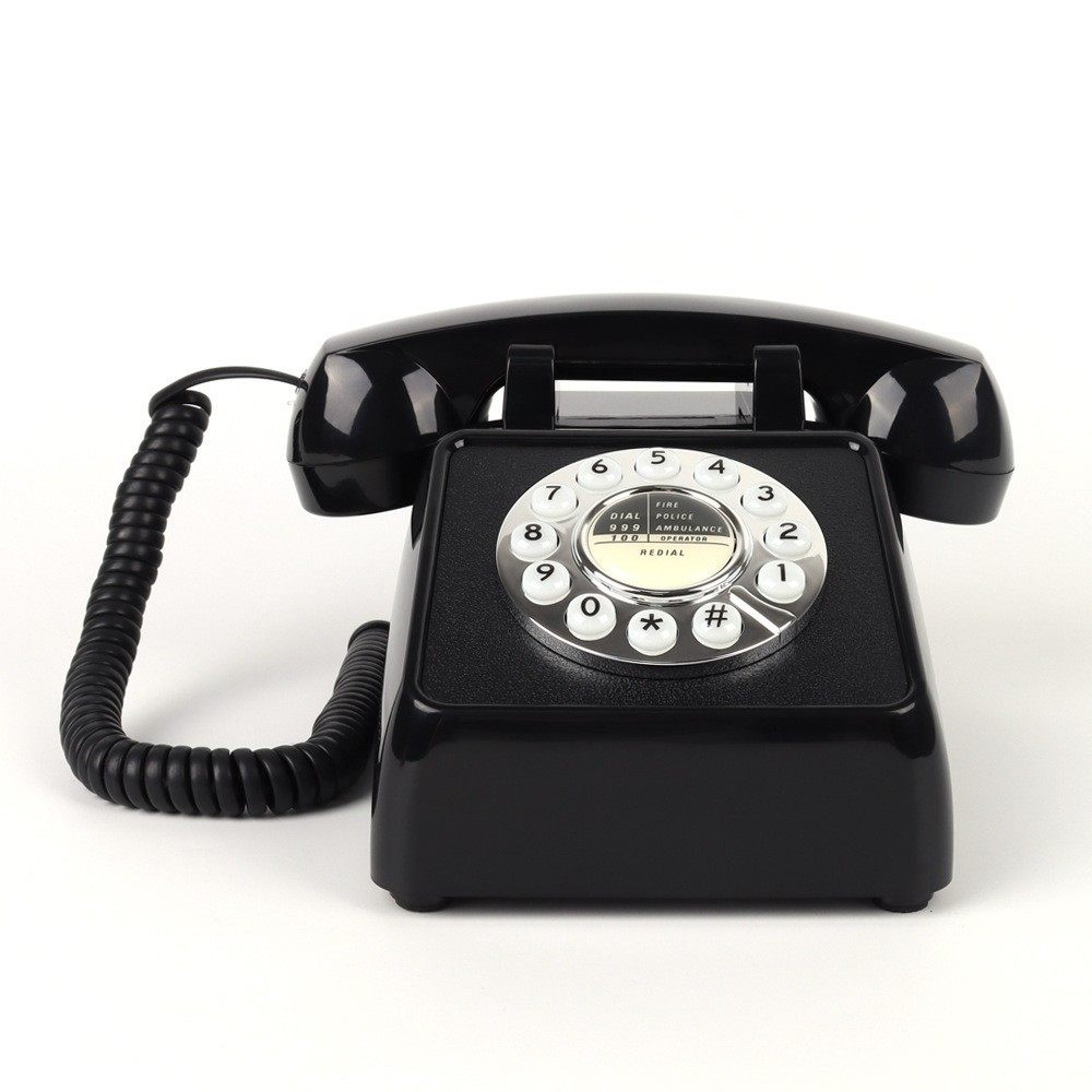 跨境复古电话机按键式電話固定座机客房办公家用酒店仿古电话厂家