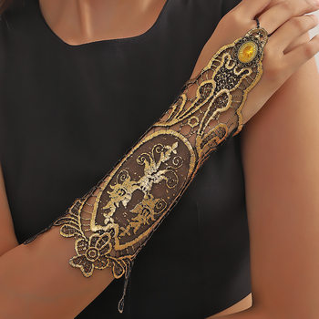 European and American Cross-Border Jewelry New Gold Gloves Retro Lace Gloves Women's Dress Decoration Matchinging Bracelets