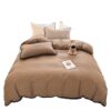 Class a French Bedding Pure Washed Cotton Four-Piece Set Double-Layer Yarn Dormitory Full Classy Quilt Cover Bed Sheetss and Fitted Bed Sheetss