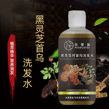 Black Ganoderma lucidum Polygonum multiflorum shampoo herbal extract cleaning oil removing scalp Nourishing Shampoo Polygonum multiflorum shampoo