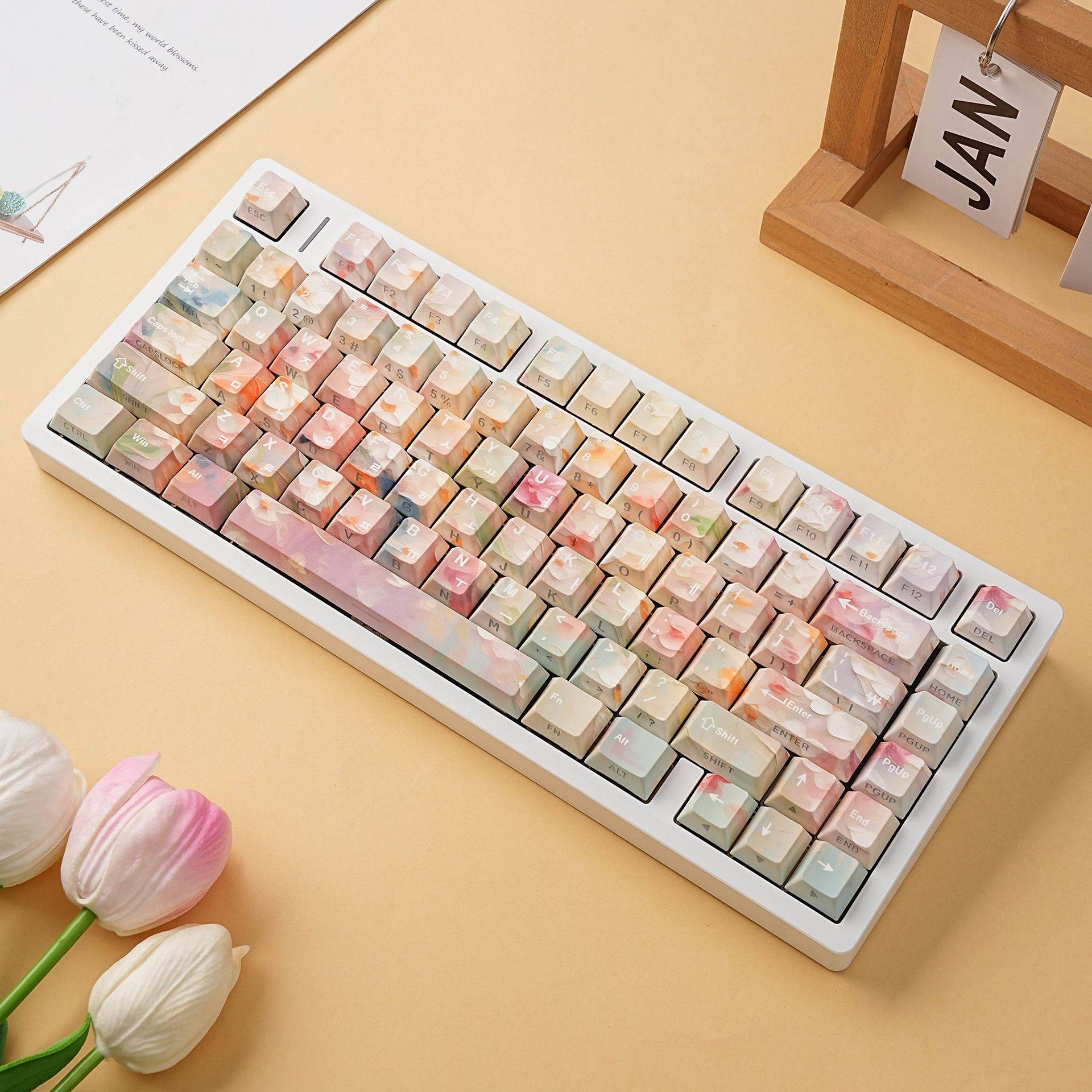 Garden Translucent Pbt Original Sublimation Keycap Korean Russian Arabic German Spanish French