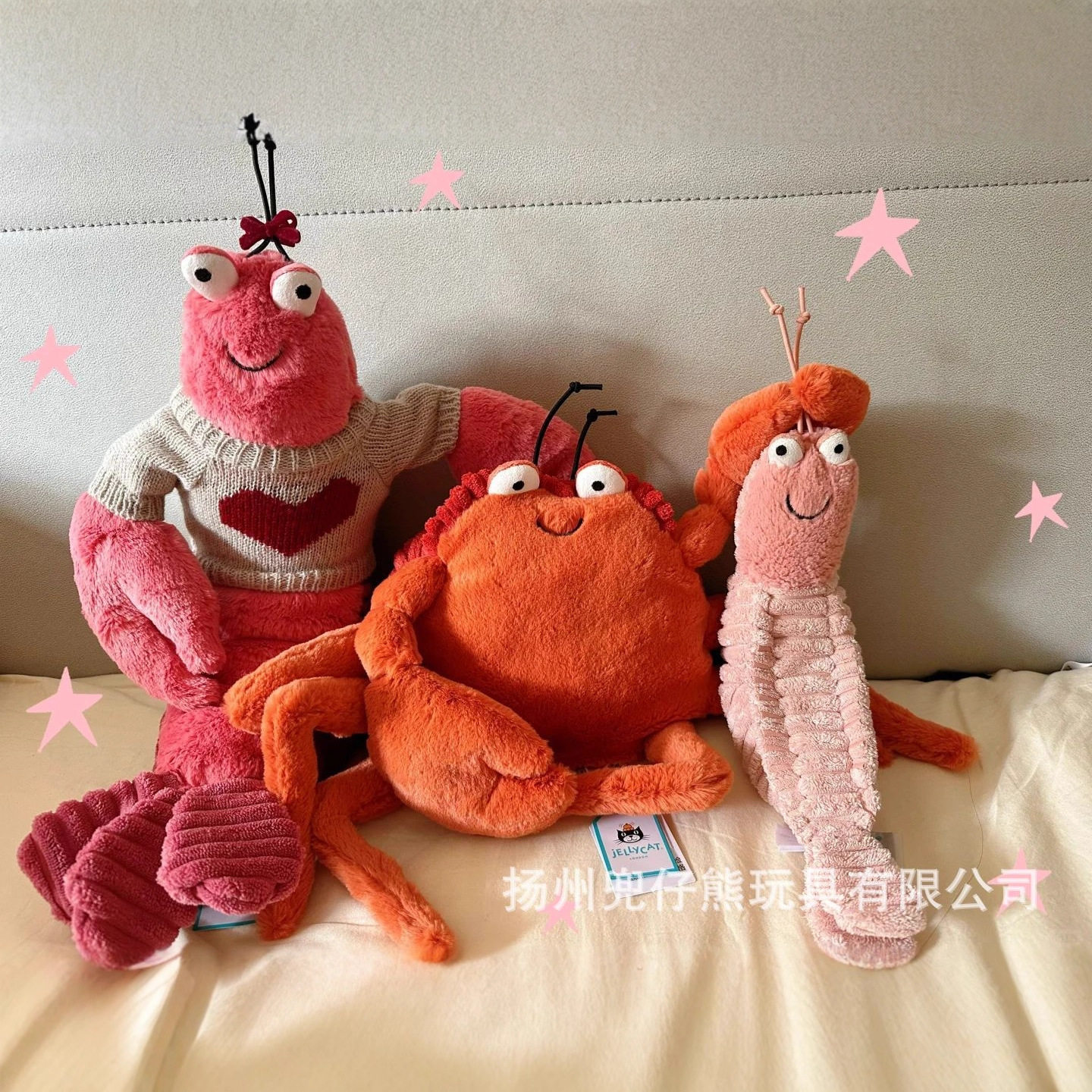 Jellycat Fun Seafood Series Doll Artificial Crab Lobster Octopus Clam Whale Doll Plush Toy