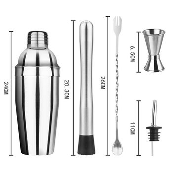 Amazon's Popular Cocktail Shaker Set Stainless Steel Shaker Shaker 6-Piece Set Complete Set of Cocktail Shaker