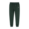 Pants-dark green-white label